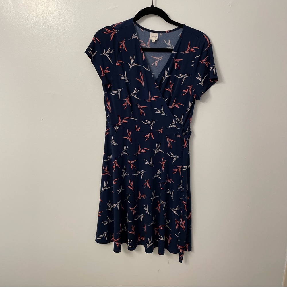 Faux wrap dress in navy